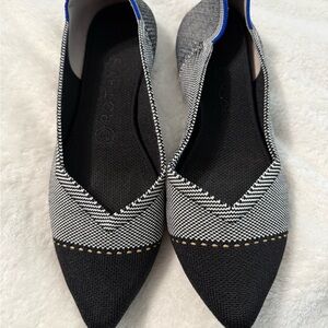 Rothy's the Point Black and Gray Flats